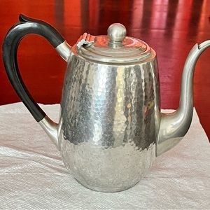 Vintage Manor Period Sheffield Pewter Teapot With Hinged Lid Made In England